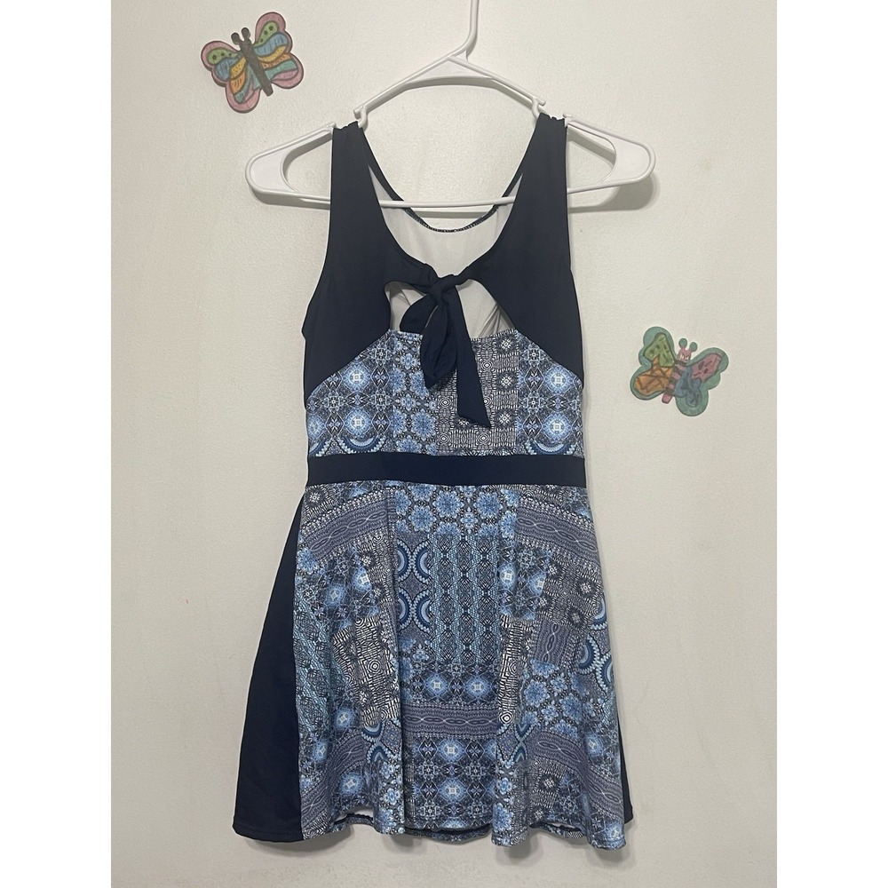 Sunseeker Swimdress Womens 10 Blue Tie Back Molded Cups One Piece Swimwear - Picture 4 of 11